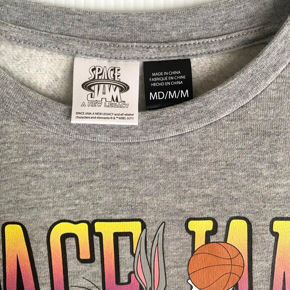 Space Jam bugs bunny gray sweatshirt youth/kids size M 8-10 - Picture 5 of 5